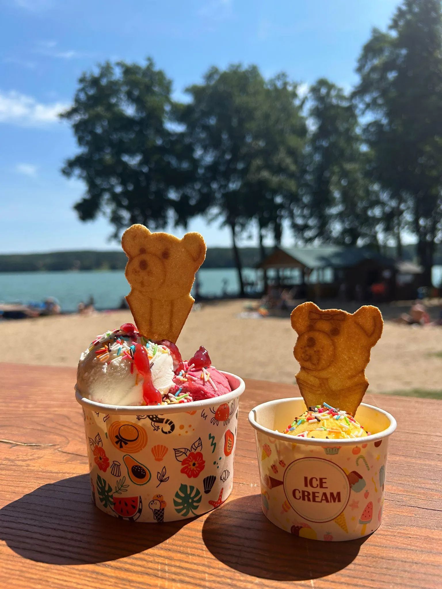 Lody z ciasteczkami w kształcie misia